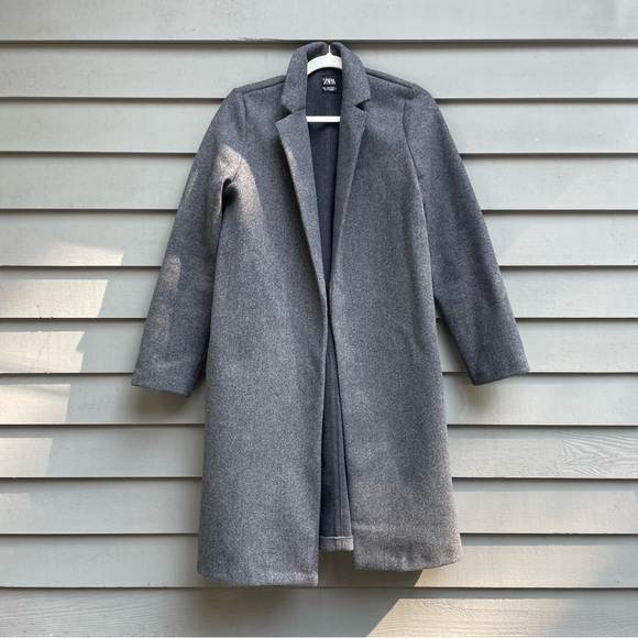 FELT TEXTURE COAT Sz Medium Gray - Picture 7 of 10